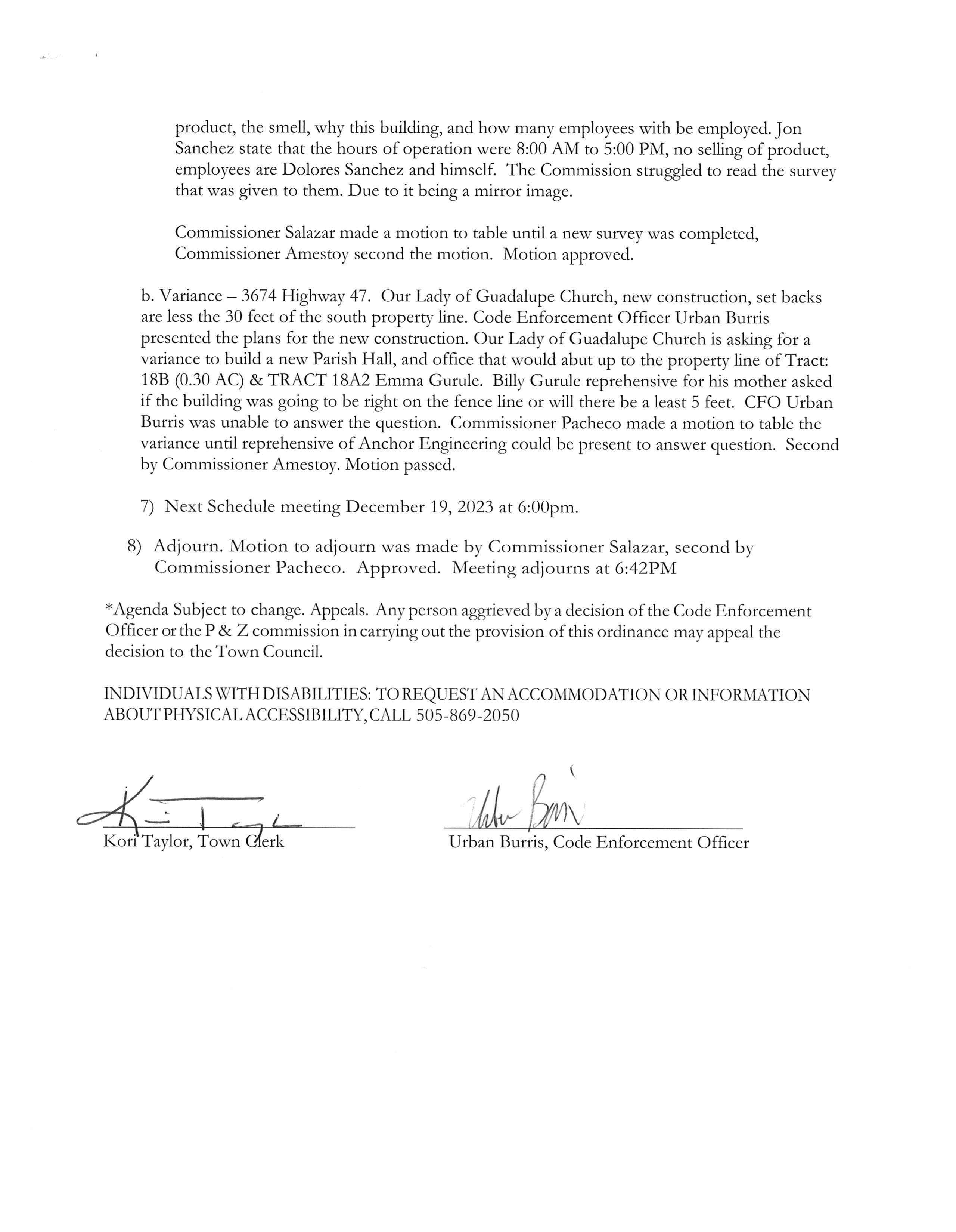 PZ MINUTES 11 21 23 2